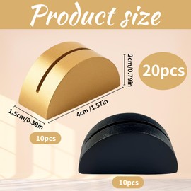 ROBGZMQW Set of 20 Table Number Holders, Place Card Holders, Table Number Stands, Wooden Table Card Holders for Place Cards and Photos, Black and Gold Table Name Holders