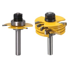 Bestgle 6 Kerf 1/4" Shank Adjustable 3 Wing Joint Slot Cutter Jointing Slotting Router Bit Set 1/16", 3/32", 1/8", 5/32", 3/16", 1/4"