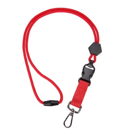 [PATIKIL] Durable Neck Strap with Safety Adjustable Buckle Metal Clip Detachable Hexagon Cord Card Key Holder, red