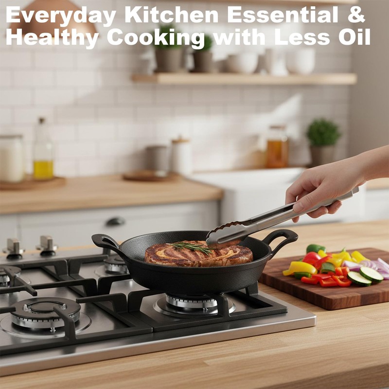 4 Sets Mini Cast Iron Skillet, 6.3 Inch Small Cast