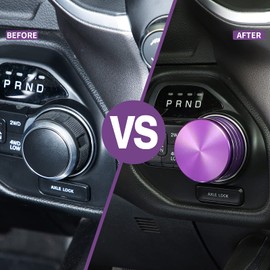 JWWY Gear Shift Shifter Switch Knob Transmission Gear Lever Gearstick Selector Knob Cover Trim for Dodge 2018-2024+ Dodge RAM 1500 Interior Accessories Special Editions Purple Aluminum Alloy