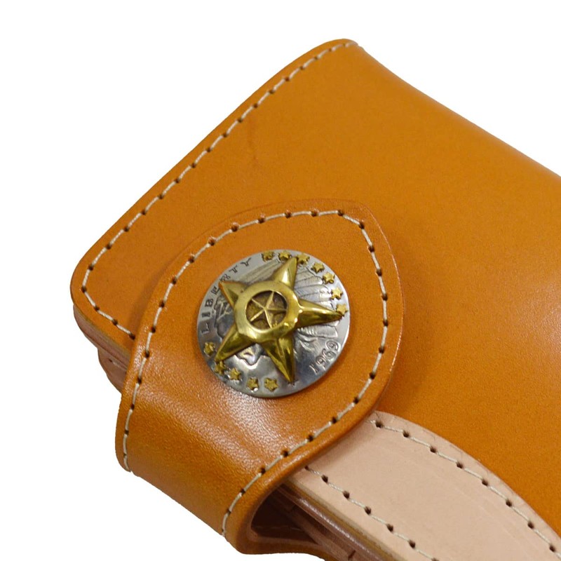 voodoocats Men's Genuine Leather Biker Wallet 2 Tone Eagle Corner