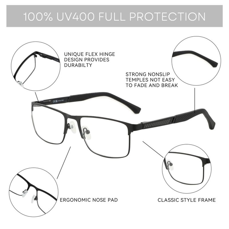 ZENOTTIC Blue Light Reading Glasses for Men Computer Readers Trendy