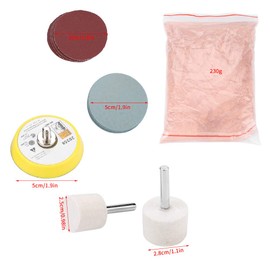 Glass Polishing Kit, Windscreen Scratch Removal Kit, Cerium Oxide Sanding Discs, Polishing Pads, Felt for Removing Damage to Wiper Blade, Wear Marks