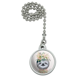 GRAPHICS & MORE Happy Sloth Flowers in Hair Ceiling Fan and Light Pull Chain