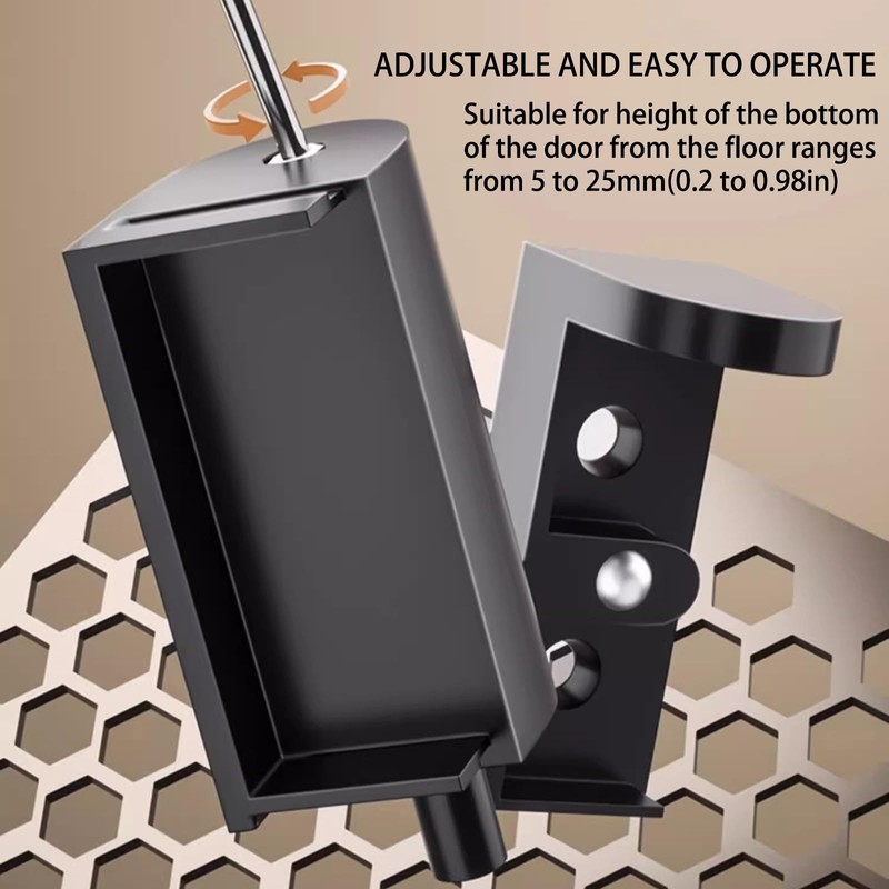 VACNEA Heavy Duty Windproof Door Stopper, Mechanical Height Adjustable Floor