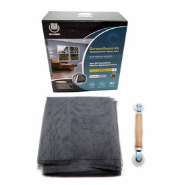 Windows Screen and Screen Door Repair Kit – Window Screen Replacement Kit with Spline Roller & Fiberglass Mesh for Windows, Doors, Patios & Sliding Screen Doors – DIY Tool (Gray, 60in × 106in)