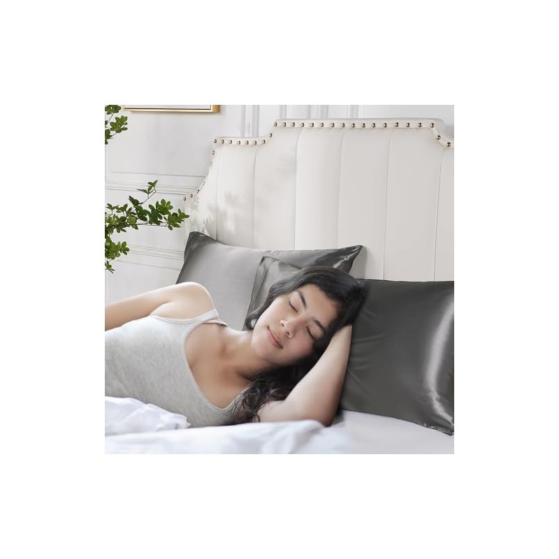 Satin Pillow Cases 2 Pack - Pillowcase for Hair and