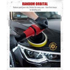 AVID POWER Dual Action Car Buffer Polisher, 6 Inch Orbital Polisher for Car Detailing with 6 Variable Speeds, Detachable Handle & 3 Polishing Pads