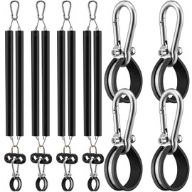 Blulu 4 Pcs 16'' Double Tender Spring Kit Dual Heavy Duty Tracker Trailer Springs with 3in1 Hose Holder and 3 Hole Clamp Holder for ABS Air Lines Semi Trucks Tractors Trailers