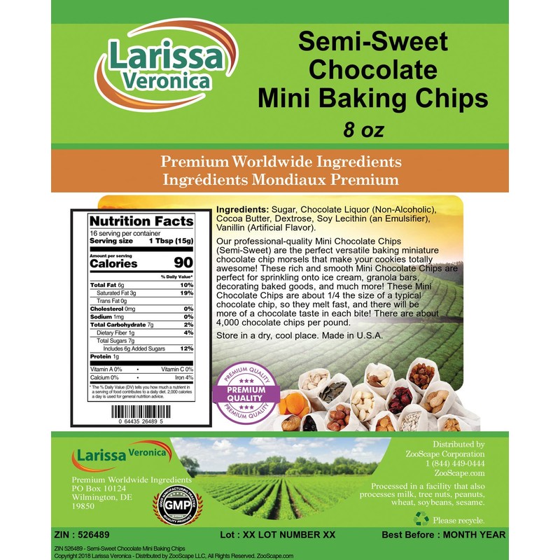 Semi-Sweet Chocolate Mini Baking Chips (8 oz, ZIN: 526489)