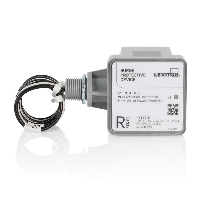 Leviton R2120-B Type 1 Surge Protective Panel, 120/240 VAC, Split