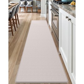 DEXI Kitchen Floor Mats Cushioned Anti Fatigue, 17x95, Large Long Standing Runner Rug Waterproof, Comfort Memory Foam Padded for Front Sink Laundry, Beige