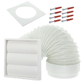 SPARES2GO Exterior Wall Venting Kit for Hotpoint Tumble Dryers (White, 4" / 102mm)