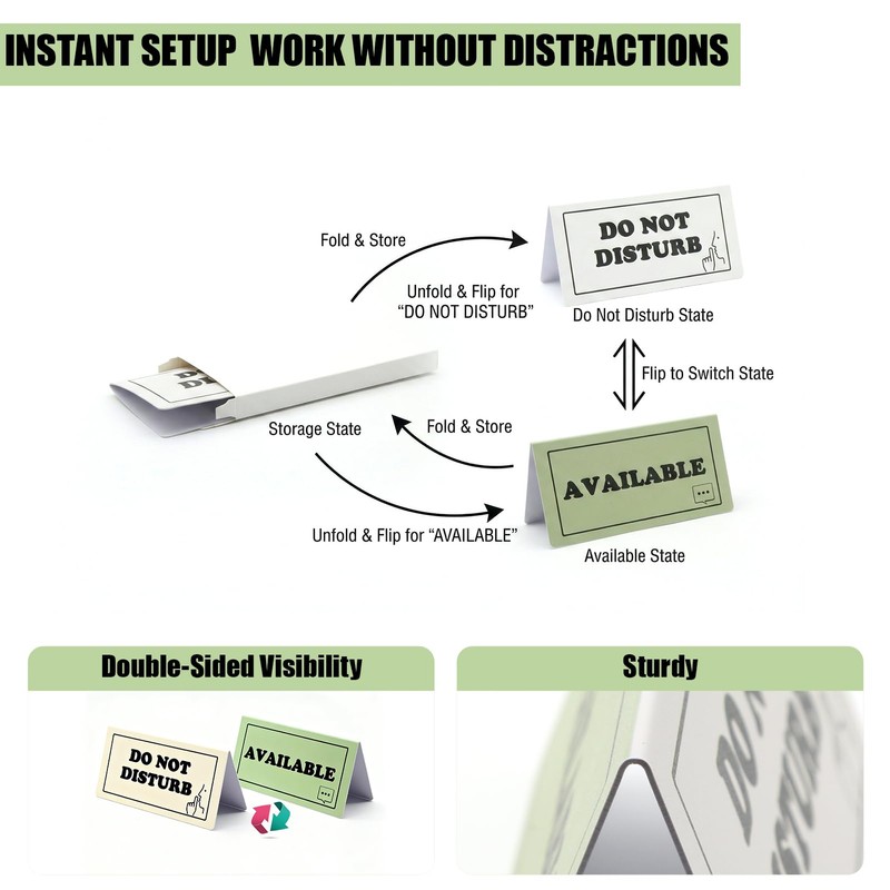 Do Not Disturb Desk Sign, Double Sided PVC Table Tent