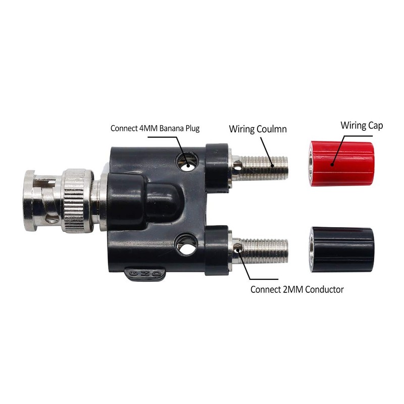 Hxchen 5Pcs BNC Male to Dual 4mm Banana Female Jack
