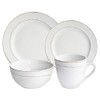 American Atelier Olivia Round 16 Piece Dinnerware Set, White, 10.4x10.4"