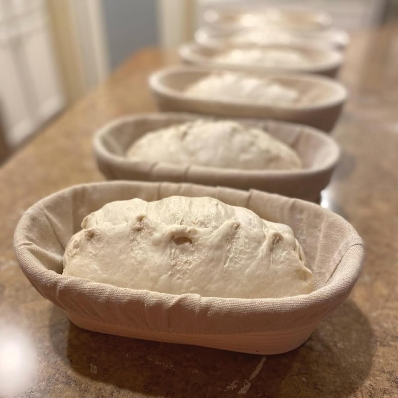 2 Pack 10 Inch Banneton Bread Proofing Basket, Oval Sourdough