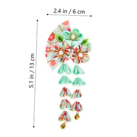 Vaguelly Japanese Style Fabric Hairpin Barrette for Fan Design Hair Clip Accessory for Birthdays Festivals and Daily Wear Durable Cloth and Material