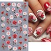 Rose Nail Art Stickers Decal, Retro 5D Embossed Nail Stickers