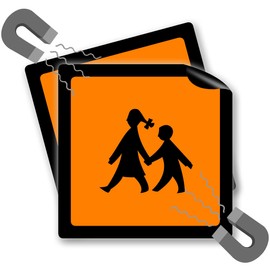 2 x School Bus Signs, Magnetic Sign, Warning Sign, School Bus Board, Magnetic Car Sign, Warning Sign (Double Pack 20 x 20 cm)