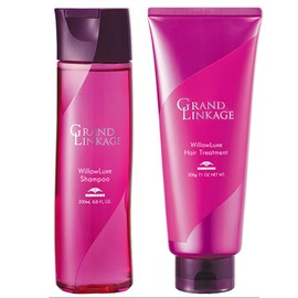 Milbon Grand Linkage Willow Luxe Shampoo 6.8 fl oz (200 ml) + Treatment, 7.1 oz (200 g) Set