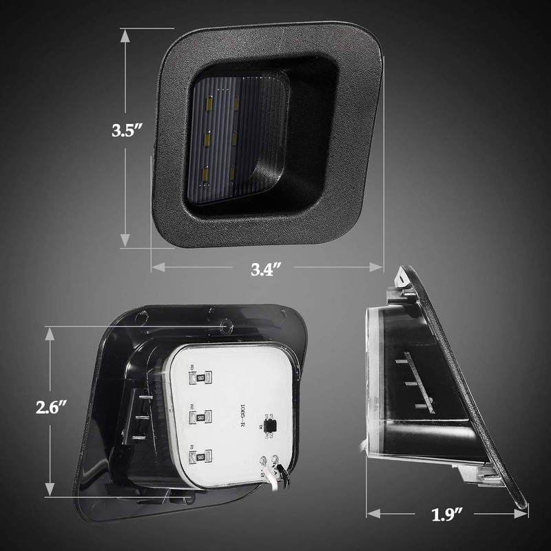 Partsam Full Led License Plate Lights Lamp Assembly Smoke Black
