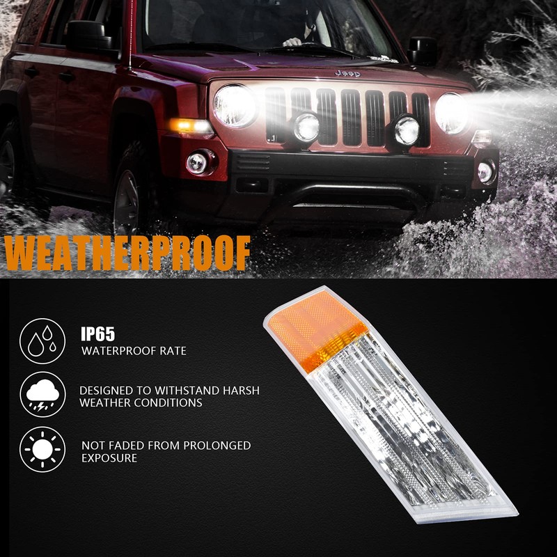 nifeida Front Turn Signal Side Marker Lamp Replacement for Jeep