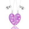 MenYiYDS - 2 PCS BFF NECKLACE FRIENDSHIP NECKLACE PURPLE HEART