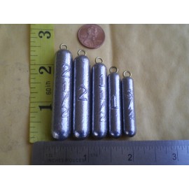 HOME MADE 5 BOTTOM BOUNCER PENCIL SINKER 3/4,1,1-1/2,2,