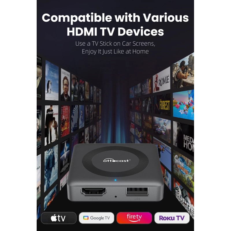Ottocast HDMI Multimedia Adapter for Fire TV Stick Wireless Carplay