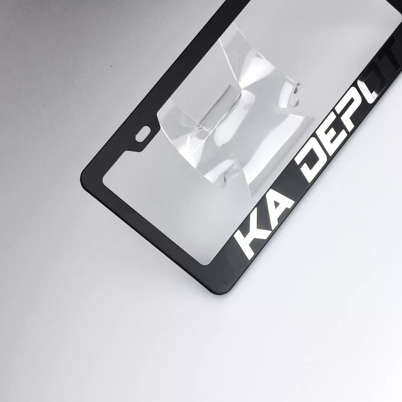 KA Laser Engrave Aston Martin Logo Mirror Matte Black License