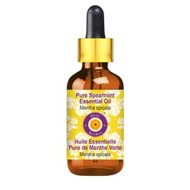 Deve Herbes Pure Spearmint Essential Oil (Mentha spicata) with Glass Dropper 100% Natural Therapeutic Grade Steam Distilled 30ml (1.01 oz)