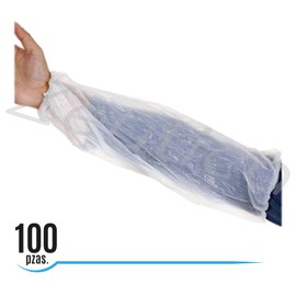 ZEUTICA 100 Cubre Manga Desechable, funda para brazo de polietileno, cubierta de PE para brazos, cubremanga Plastico Sleeve Cover cubremangas antiderrames Impermeable Blanco (100)
