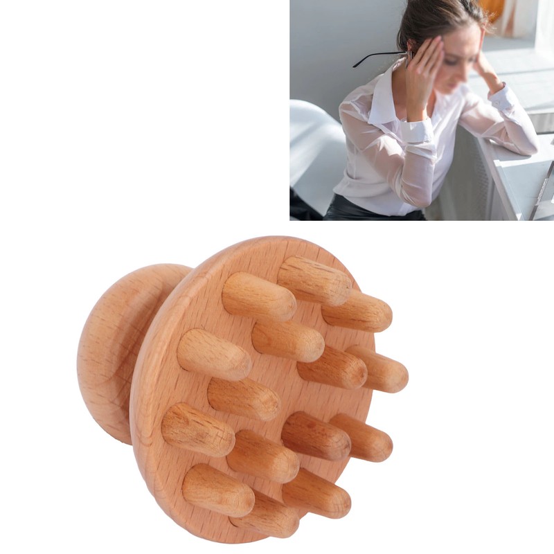 Wood Mushroom Massager Promote Circulation Clear Meridians Portable Manual Massage