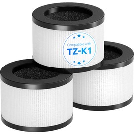 Hfunmo True HEPA Replacement Filter Compatible with FreAire Air Purifier, ToLife TZ-K1 and AROEVE MK01 MK06 Purifier, 3 Pack, White