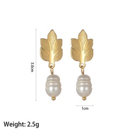 ROSASUENO Gold Pearl Hoop Dangle Earrings Trendy Dainty Twisted Hoop Drop Earrings French Romantic Jewelry, Large, Alloy Steel, No Gemstone