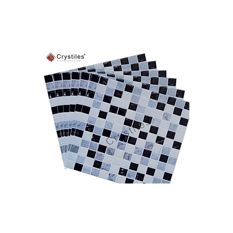 Crystiles Peel and Stick DIY backsplash Tile Stick-on Vinyl Wall