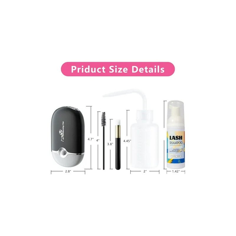 Kit Shampoo Espuma Para Pestañas Y Brocha Para Extensiones