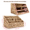 BSTKEY Water Hyacinth Desk Organizer, Hand Woven Magazine Mail Sorter