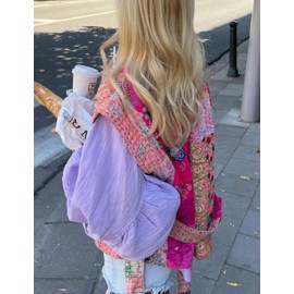 Yimoon Women's Cropped Puffer Vest Floral Print Lightweight Sleeveless Quilted Jacket Open Front Padded Gilet Outwear(Rose-L)