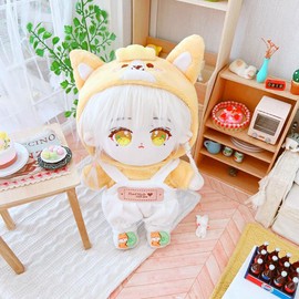 niannyyhouse Cotton Doll Clothes, 7.9 inches (20 cm) Doll Clothes, Top + Hanging Pants + Shoes, 3 Piece Set, Puppy Clothes, Hoodie, Corduroy Overalls, Animal Shoes, Doll Baby Clothes, Plush Toys