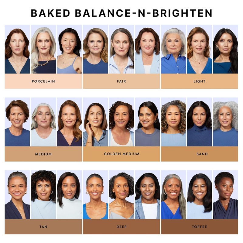 Laura Geller Baked Balance-n-Brighten Powder Foundation – Light, Color Correcting,
