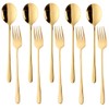 10Pcs Flatware Sets, Gold Spoons and Forks Set, Stainless Steel