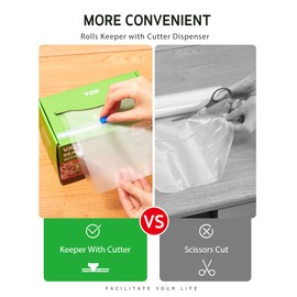 Syntus 11" x 75' and 8" x 75' Food Vacuum Seal Roll Keeper with Cutter Dispenser, Commercial Grade Vacuum Sealer Bag Rolls, BPA Free Food Vac Bags, Ideal for Storage, Meal Prep and Sous Vide