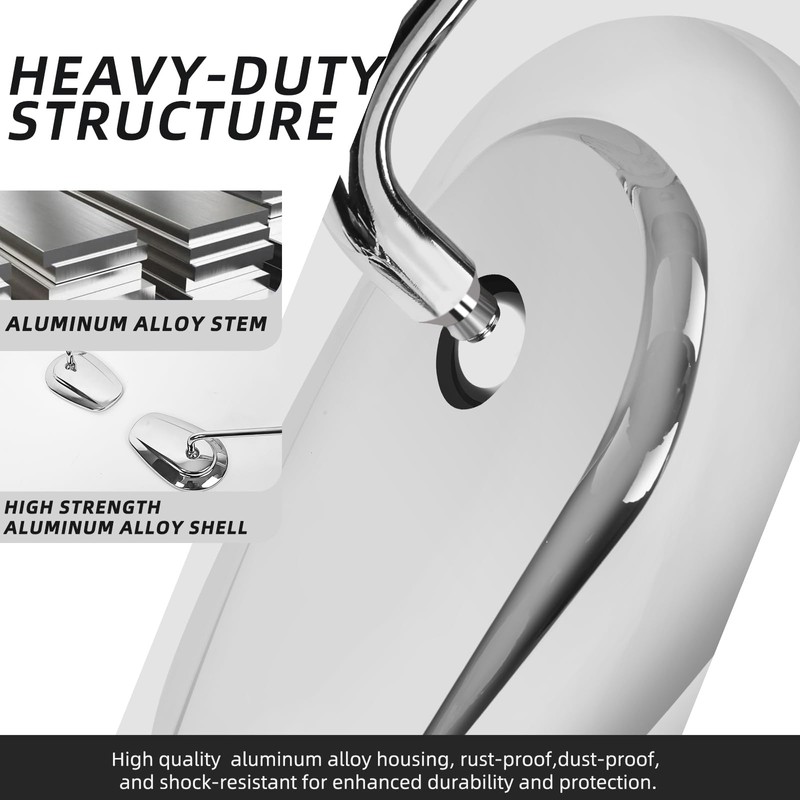 Motorcycle Mirrors, Long Stem Chrome Handlebar Side Mirrors Compatible with