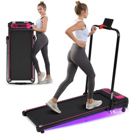 Merax Incline Foldable Treadmills, 2.5 HP Under Desk Walking Pad, 3 in 1 Portable Treadmill for Home Office, Remote Control Small Treadmill with LED Display, 300LB Capacity