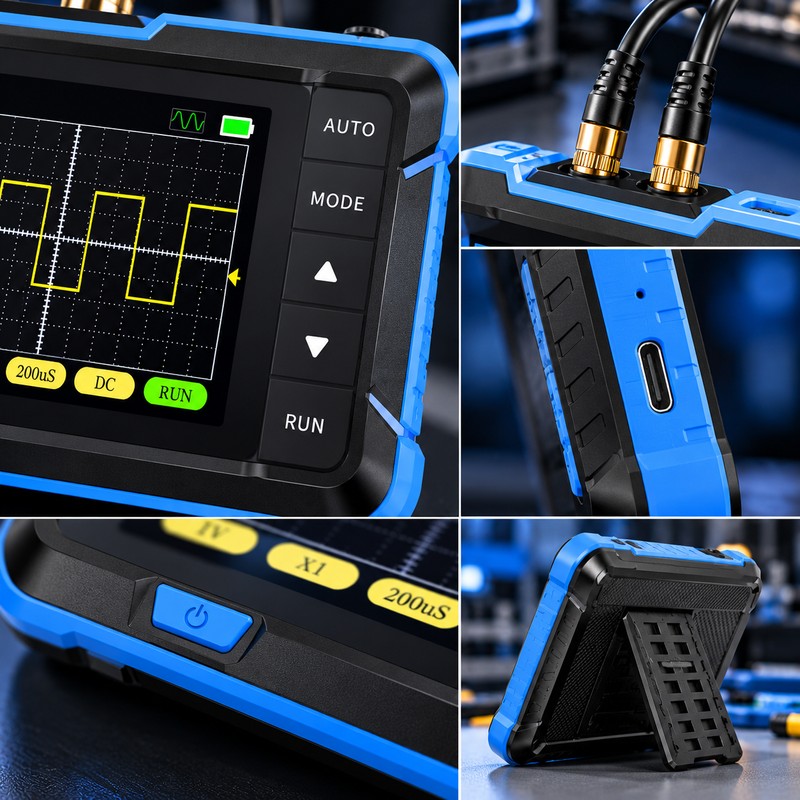 Mini Handheld Digital Oscilloscope for Electronics Testing – 2.8-Inch Display