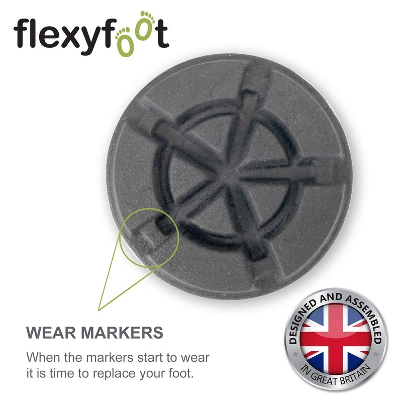 Flexyfoot Shock Absorbing Crutch Ferrule Replacement Foot – Universal Fit