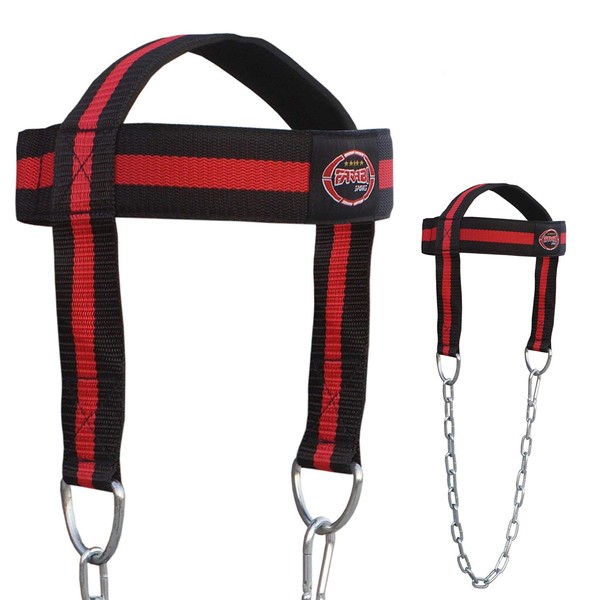 Farabi Sports Head Harness, Body Building Head Strap Comfort Training Neck Exercise with Chain